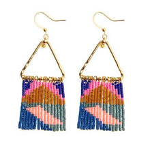 Load image into Gallery viewer, Beaded Fringe Earrings - Spring