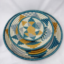 Load image into Gallery viewer, Boutique Diversiform Teal & Blue Woven Bowls