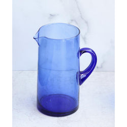 Le Verre Beldi Moroccan Carafe with Handle - Blue