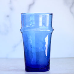 Traditional Moroccan Tea Glasses - Medium - Blue