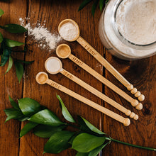 Load image into Gallery viewer, Hand Carved Wooden Long Handle Measuring Spoon Set