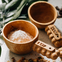 Load image into Gallery viewer, Hand Carved Wooden Measuring Cup Set