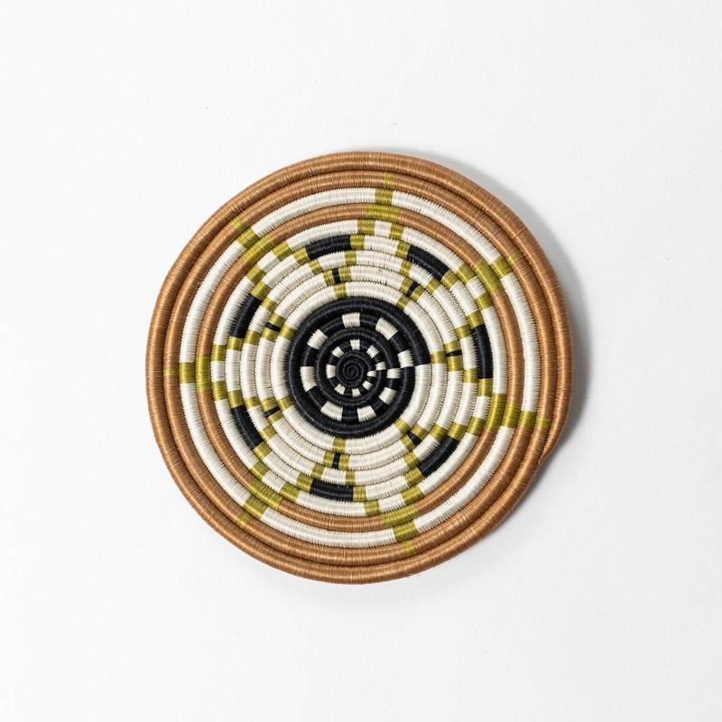 Rwandan Handwoven Trivets-Baskets-Azizi Life-Vestine - Green-Jabulani Creations