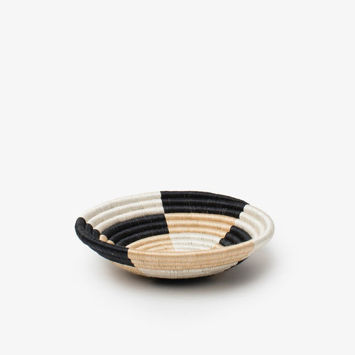 Staccato Woven Basket-Baskets-Azizi Life-Small-Black, White & Tea-Jabulani Creations