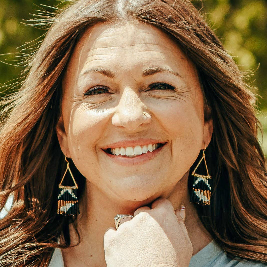 Beaded Fringe Earrings - Becky