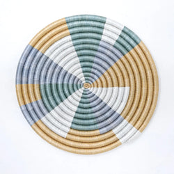 Rwandan Handwoven Trivets - Prism - Gray & Teal