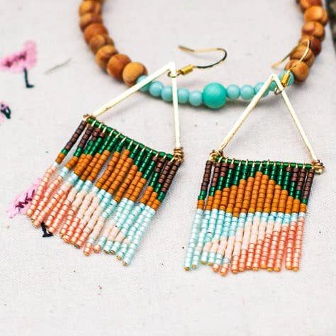 Beaded Fringe Earrings - Shea