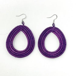 Limited Edition- Woven Loop Earrings - Mauve Wine