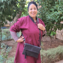Load image into Gallery viewer, Handmade small Moroccan leather handbag crafted by women artisans

