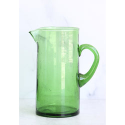 Le Verre Beldi Moroccan Carafe with Handle - Green