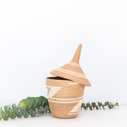 Sisal Peace Basket - Tea & White