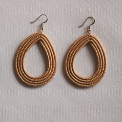 Woven Loop Earrings - Tea