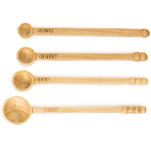 Load image into Gallery viewer, Hand Carved Wooden Long Handle Measuring Spoon Set
