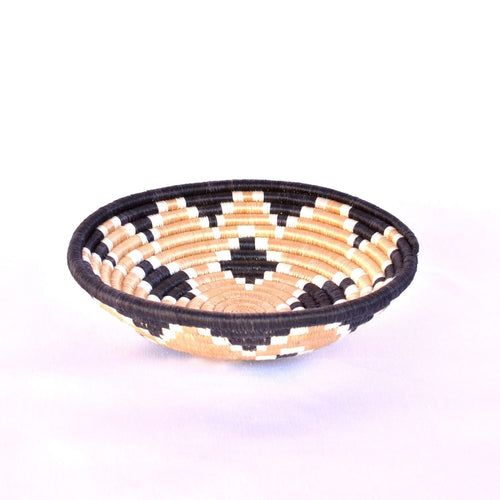 Akaneri Woven Basket-Baskets-Azizi Life-Black diamonds with Black Border-Small-Jabulani Creations
