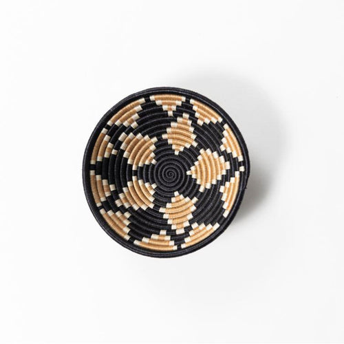Akaneri Woven Basket-Baskets-Azizi Life-Tea Diamonds on Black-Small-Jabulani Creations