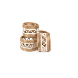 Napkin Rings - Tea & White Zig-Zag